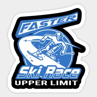 Faster Skiing Winter Sports Race Sticker